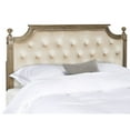 SAFAVIEH Rustic Wood Tufted Upholstered Headboard, Full, Beige Velvet