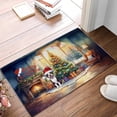 thumbnail image 2 of Merry Christmas Boston Terrier Santa Hat Xmas Tree Winter Holiday Doormat Gentleman Dog Lover Gifts Indoor Outdoor Welcome Mat - 01013, 2 of 5