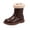 Brown, variant on Girls Knee High Boots Leather Snow Bootie Girls Soft Faux Fur Lining Winter Boots with Side Zipper Kids Tall Riding Mid Calf Boots for Little Kid Big Kid