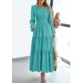 thumbnail image 3 of PRETTYGARDEN Women's Elegant Maxi Dresses Long Sleeve V Neck Flowy Pockets Casual Modest Dress Fall Fashion Clothes, 3 of 10