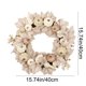 thumbnail image 3 of Corona de calabaza blanca de Acción de Gracias con hojas de arce simuladas para colgar en la puerta, decoración del hogar, ideal para puerta de entrada, sala de estar, decoración navideña., 3 of 6