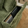 thumbnail image 5 of 114" Corduroy Sofa with Cup Holders & Storage, L Shaped Sleeper Cloud Couch Set w/Reversible Chaise Lounge, Living Room Oversized Upholstered SofaBed for Apartment, Easy Assembly, Green, 5 of 7