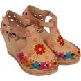 thumbnail image 5 of The Western Shops Womens Leather Mexican Huarache Sandal, Wedge Platform Sandals, 5 of 5