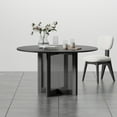 thumbnail image 2 of 52" Round Dining Table Oak Wood Kitchen Table,Black, 2 of 7
