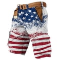 thumbnail image 3 of Men's Patriotic Cargo Shorts With In God We Trust And Cross Print Featuring Statue Of Liberty Graphic And American Flag Pattern Navy L, 3 of 5
