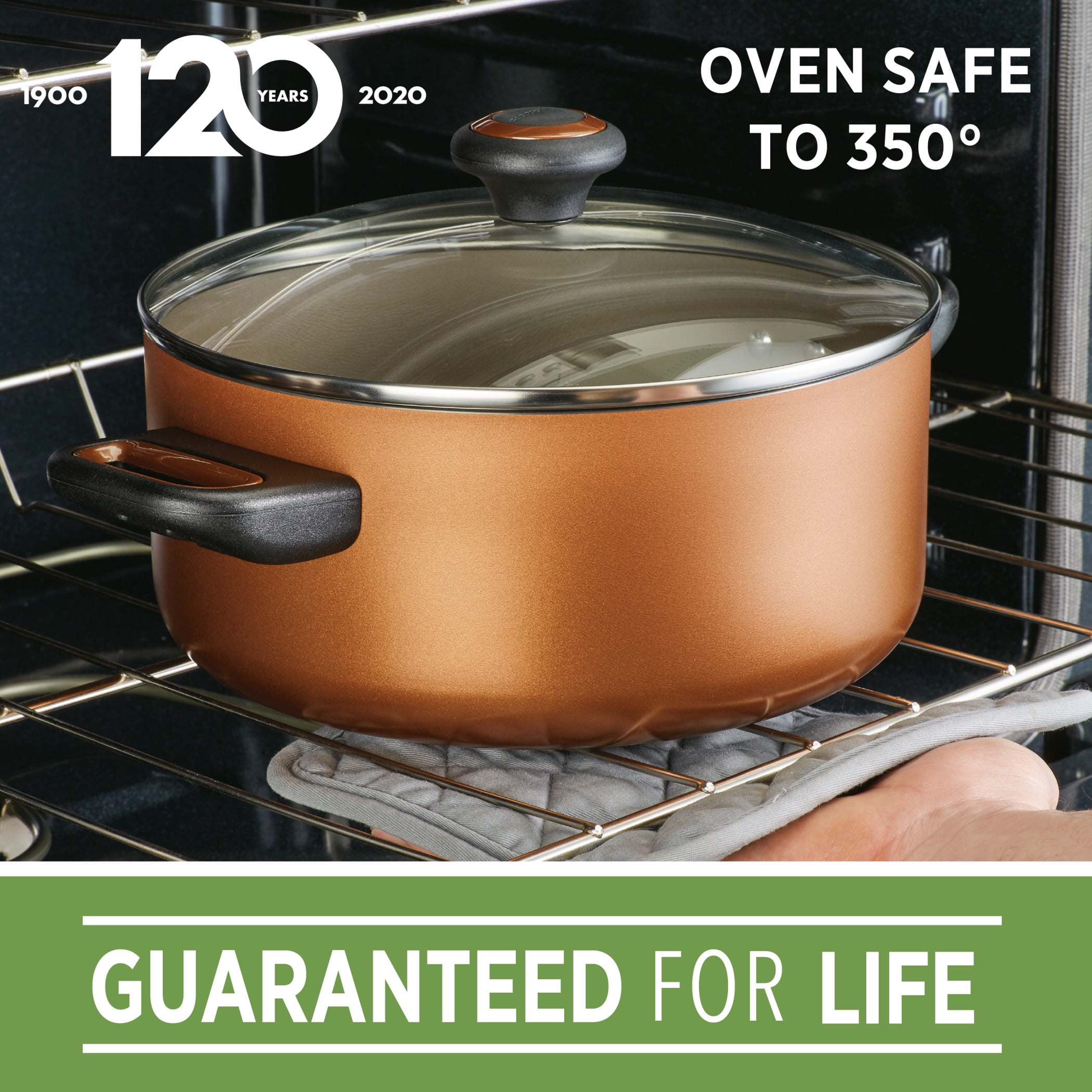 Farberware 16-Piece Nonstick Pots and Pans Set/Cookware Set, Copper