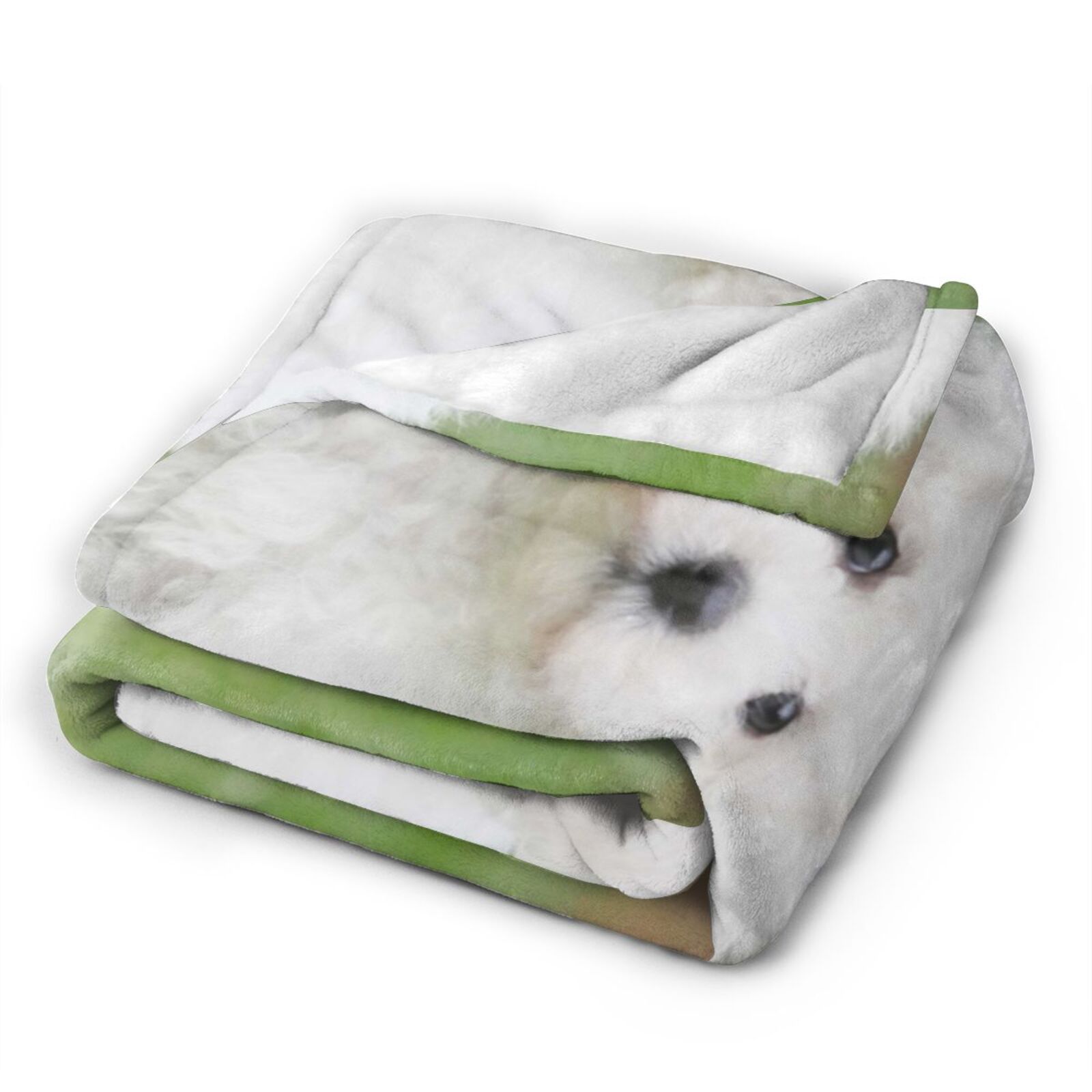 Wijzvio Bichon Frise Dog Throw Blanket Soft Fuzzy Fleece Blanket For Couch Bed Living Room Decoration 60"X50"
