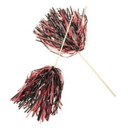 2Tone Spirit Pom-Rd/Blck - Party Favors - 24 Pieces