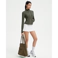 thumbnail image 3 of Women Golden Full Zip Up Workout Cropped Jackets Lightweight Athletic Yoga Tops, 3 of 11