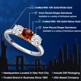 thumbnail image 2 of Gem Stone King 10K Two Tone Gold Red Garnet and White Zirconia Engagement Ring for Women | 2.05 Cttw | Round 5MM | Gemstone January Birthstone | Size 5, 2 of 6