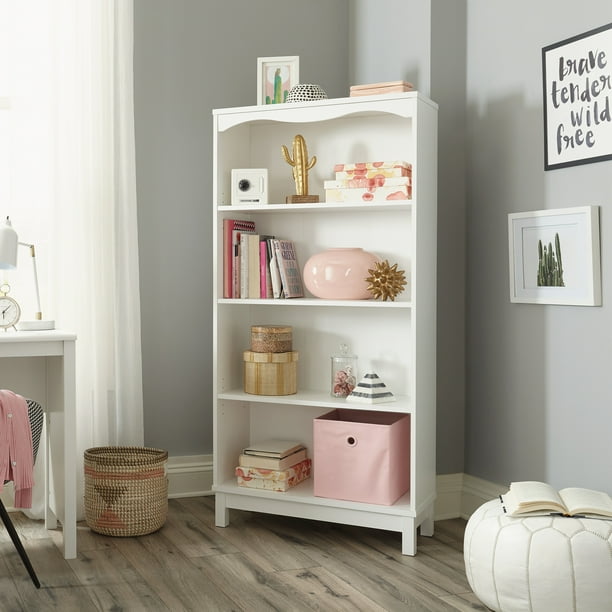 Bookshelves & book cases for libraries and living rooms. sauder storybook 4 shelf bookcase soft white finish