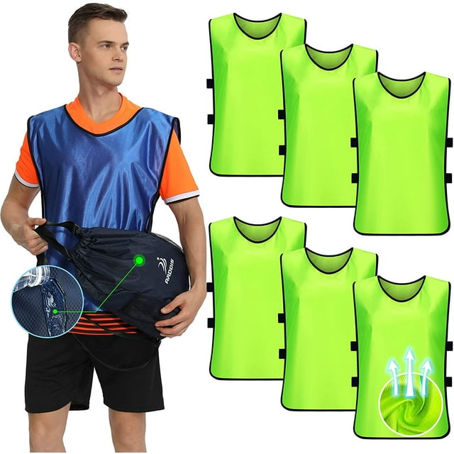 Paquete de 6 chalecos Pinnies Scrimmage Jersey para fútbol baloncesto Hockey adulto Zhivalor CZYD-XM36-18