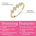 thumbnail image 2 of Cate & Chloe Linda 18k Yellow Gold Plated Clover Flower Ring with Swarovski Crystals, Gift for Women, 2 of 8