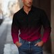 thumbnail image 1 of Blusa y camisa de manga larga con cuello vuelto para hombre, estilo informal, a la moda, con botones, bolsillos dobles y estampado degradado, camisa de trabajo de manga larga con cuello vuelto, blusa, 1 of 5