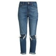 thumbnail image 2 of No Boundaries Juniors' Super High Rise Destructed Mom Jeans, 2 of 5