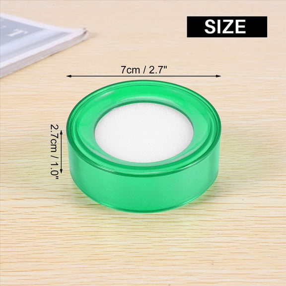 Green Plastic 7cm Dia Sponge Finger Wet Money Cashier 2 Pcs