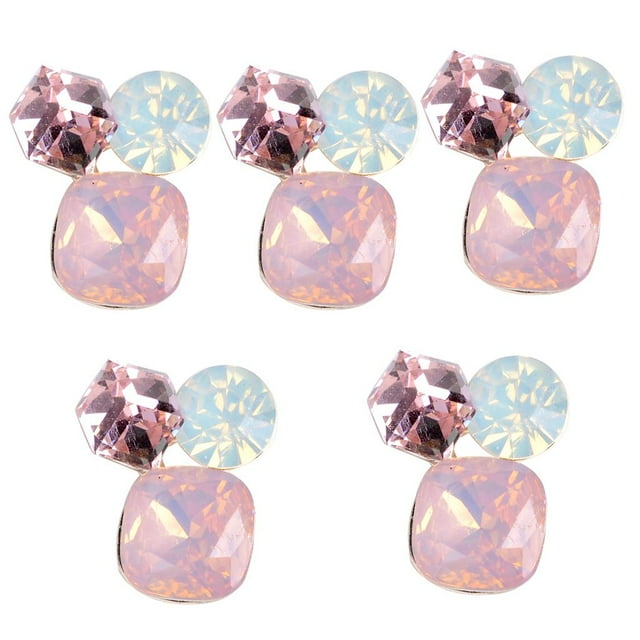5 Piezas Hermosas Jalea Rhinestone Botones Flatback Adorno Artesanía Y Manualidades Suministros para DIY Scrapbooking Decoración de Bodas Hecho a Mano Zulema Flatback