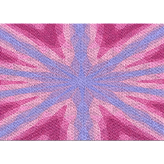 Ahgly Company Indoor Rectangle Patterned Neon Pink Area Rugs, 8' x 10'