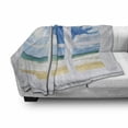 thumbnail image 2 of Beach Soft Flannel Fleece Throw Blanket, Beach House Window Overlooking Ocean View Sunshine and Sandy Cloudscape, Cozy Plush for Indoor and Outdoor Use, 50" x 60", Blue Teal Sand Brown, by Ambesonne, 2 of 5