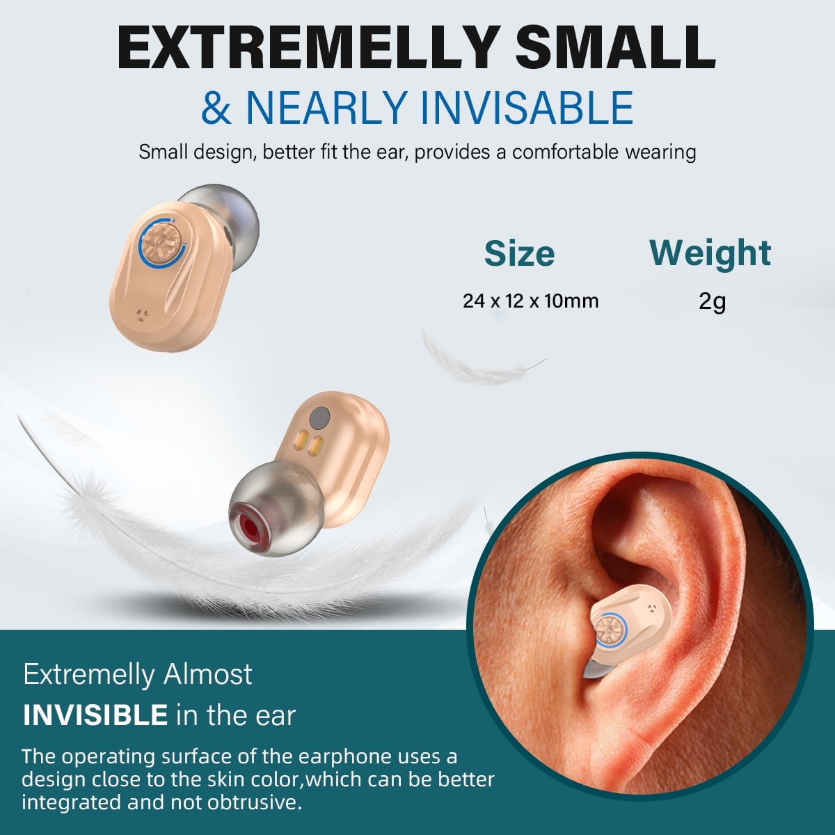 SUWU Hearing Aids for Seniors, Rechargeable Personal Sound Amplifiers for Severe Hearing Loss, Hearing Amplifiers for Adults with Noise Cancelling, Magnetic Charging Case