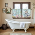 thumbnail image 4 of Easter Bunny Tier Curtains 36 Inch Length, Blue Easter Eggs Spring Floral Teal Wooden Cafe Short Curtains for Bathroom Over Sink, Small Kitchen Curtain Light Filtering Drapes 2 Panels 27.5"Wx36"L, 4 of 8