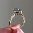 thumbnail image 3 of 2.30 TW Pear Blue Moissanite Engagement Ring, Heavenly Halo Wedding Ring, Cyan Blue Moissanite Ring, Ring for Women, Anniversary Gift Ring, 3 of 5