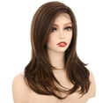 thumbnail image 5 of OneDor 18 Inch Premium Japanese High-Temperature Fiber Synthetic Hair 130% Density Straight Lace Front Side Part Long Wigs (Warm Medium Brown Evenly Blended with Medium Golden Blonde-RL5/27) …, 5 of 5