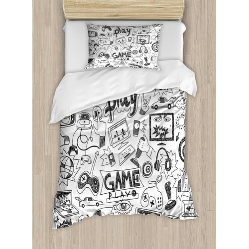 Ambesonne Video Games Duvet Cover Set Walmart Com