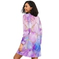 thumbnail image 2 of FORMRS Womens Long Sleeve Nightgowns Crew Neck Sleep Shirt Soft Pajamas Sizes S-3XL, Pastel Pink Marble Pattern, 2 of 8
