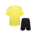 thumbnail image 2 of Zaldita Kids Boys Football Uniform Soccer Jersey V Neck Short Sleeve T Shirt Tops with Drawstring Yellow L, 2 of 7