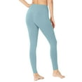 thumbnail image 2 of Womens High Waist Solid Cotton Yoga Pants Workout Leggings, 2 of 6