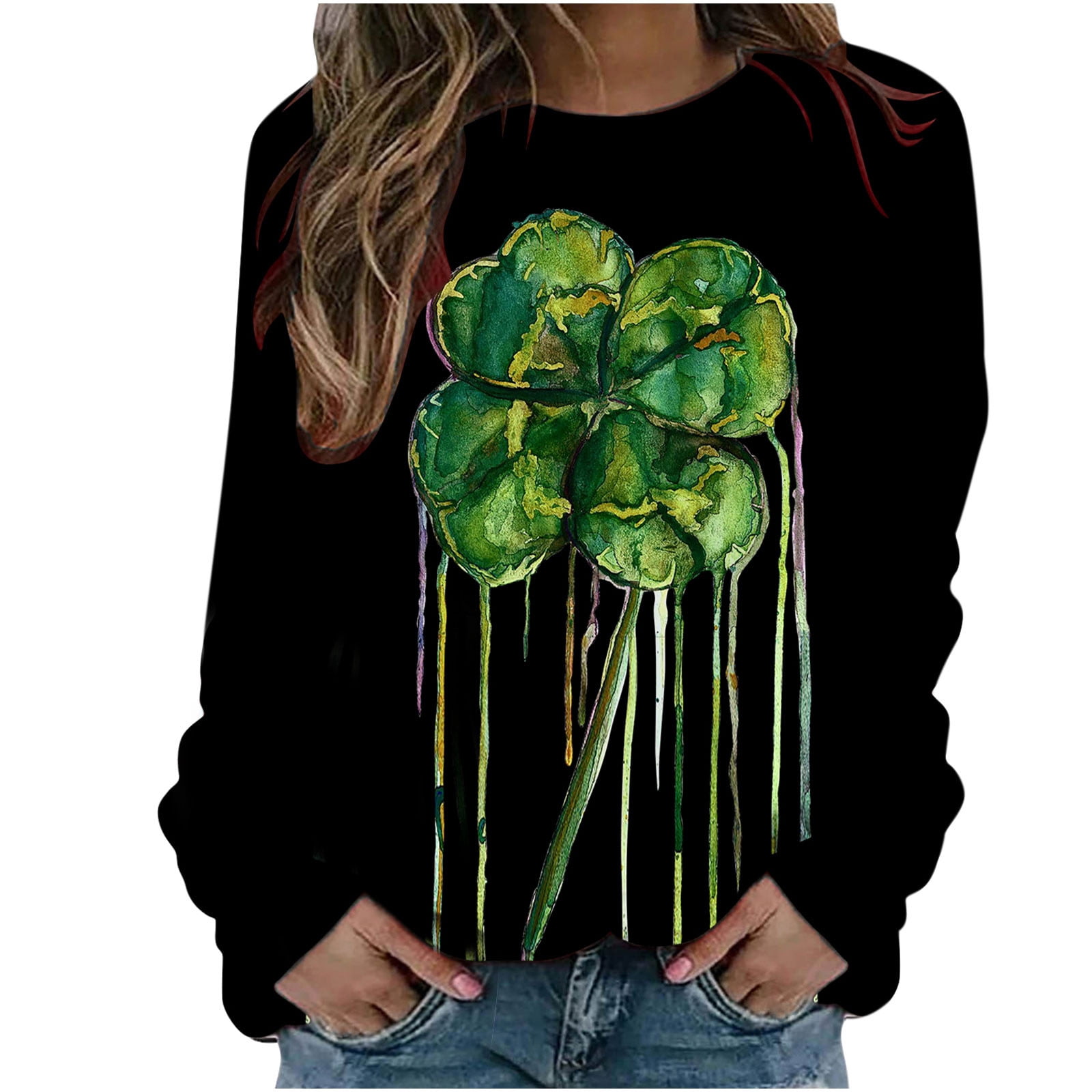 Honeeladyy Sales Online St Patricks Day Shirt Women Long Sleeve Summer  Graphic Tee Blouse Casual Top Shamrock St. Patrick's Day Tshirt -  Walmart.com