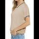 thumbnail image 3 of Tops de Mujer, Camisetas Casuales de Corta A , Suéter de Punto con Cuello Redondo. Albaricoque XL, 3 of 10