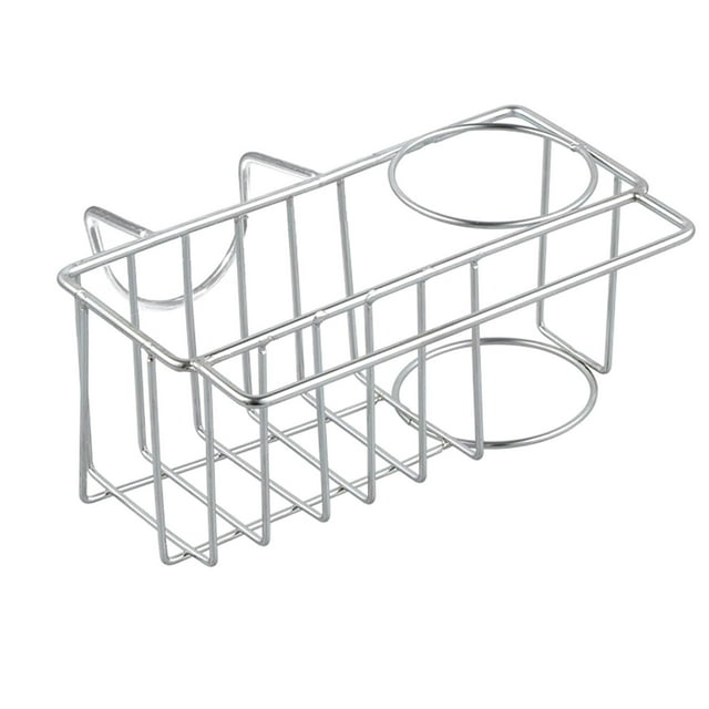 Kitchen Sink Organizer, 2-in-1 Stainless Steel Sponge Holder, 304 Rustproof Sink Frame Bathroom Accessory Space Saver