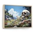 thumbnail image 2 of Designart "Skull magic Rest Pastoral" Modern Floater Framed Wall Art Living Room, 2 of 7