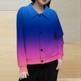 thumbnail image 1 of Mceream Women's Ribbed Knit Shacket Button Down Gradient Jackets Long Sleeve Sweater Shirts Fall Winter Trendy Cardigans Plus Size Winter Warm Outwear Chaqueta De Invierno Para Mujer Dark Blue L, 1 of 5
