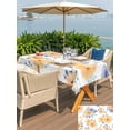 thumbnail image 5 of Outdoor Tablecloth with Umbrella Hole for Patio/Picnic/Party/Camping, Orange Watercolor Floral Waterproof Table Cloth Rectangle Table Cover Washable, Spring Flower Abstract Art (60"x 102"), 5 of 8