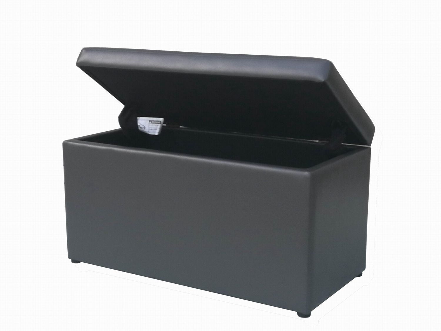 MAINSTAYS Grey Faux Leather Hinged  Storage Ottoman