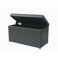 thumbnail image 3 of MAINSTAYS Grey Faux Leather Hinged  Storage Ottoman, 3 of 4