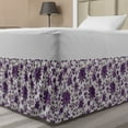 thumbnail image 1 of Floral Bed Skirt, Romantically Arranged Motifs Intricate Flowers Illustration Pattern, Elastic Bedskirt Dust Ruffle Wrap Around for Bedding Decor, 4 Sizes, Pale Taupe Quartz, by Ambesonne, 1 of 2