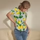 thumbnail image 3 of Balery Lemon1 Body de cuello redondo de manga corta para mujer Tops de manga corta Tops básicos-Large, 3 of 7