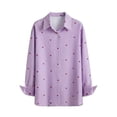 thumbnail image 3 of Hilenly Cotton Button Down Shirts for Women Striped Long Sleeve Dress Shirts Casual Collared Office Work Blouse, 3 of 4