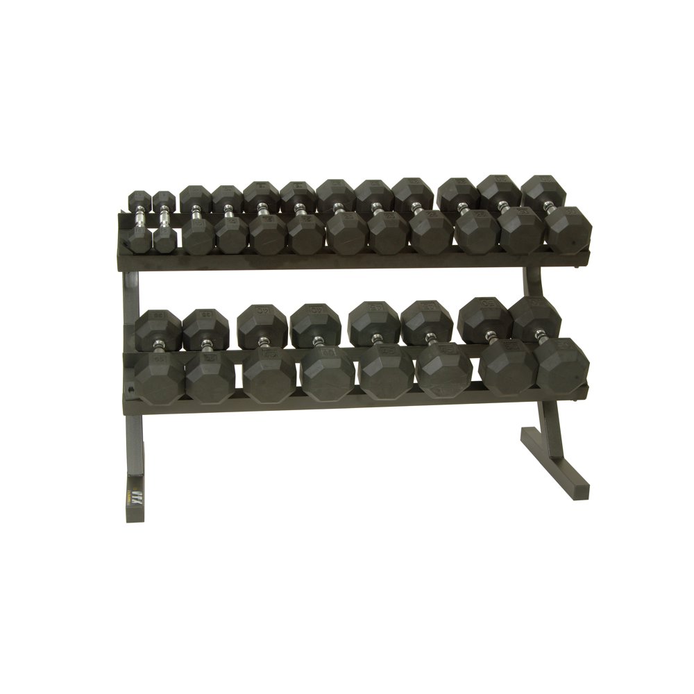TROY 550 lb. Pairs, Dumbbell Weight Set with Rack, Rubber Flat 12