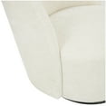 thumbnail image 5 of DecMode Polyester Round Swivel Boucle Lounge Chair with Black Base, White, 5 of 9