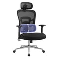 thumbnail image 1 of VASAGLE Office Chair, High Back Mesh Chair for Computer Desk, Height Adjustable Lumbar Support, Ergonomic, Adjustable 3D Headrest and Armrests, Tilt Function, for Home Office, Ink Black, 1 of 7
