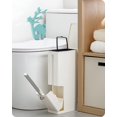 thumbnail image 1 of Baffect Slim Bathroom Trash Can Toilet Brush Set, 2L Small Trash Can with Lid, Waste Bin Toilet Brush Holder Garbage Bag Tissue Box Holder 4 in 1 Bathroom Kit (White), 1 of 6
