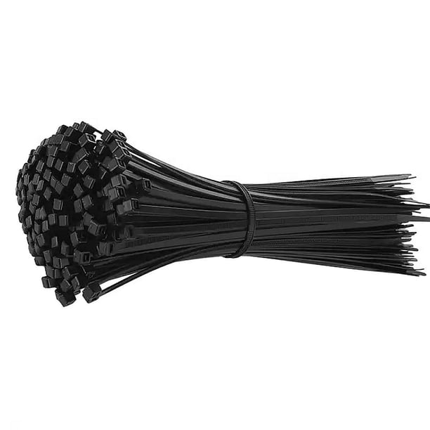 Bridas con cremallera de 8 pulgadas (paquete de 1000), resistencia a la tracción de 40 lb, bridas para cables negras, bridas para cables para uso en interiores y exteriores