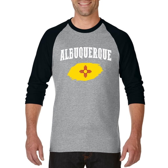 MmF - Mens Raglan Sleeve Baseball T-Shirts, up to Size 3XL - Albuquerque