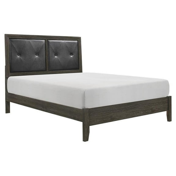 Lexicon Edina Contemporary Wood California King Bed in Dark Gray/Black