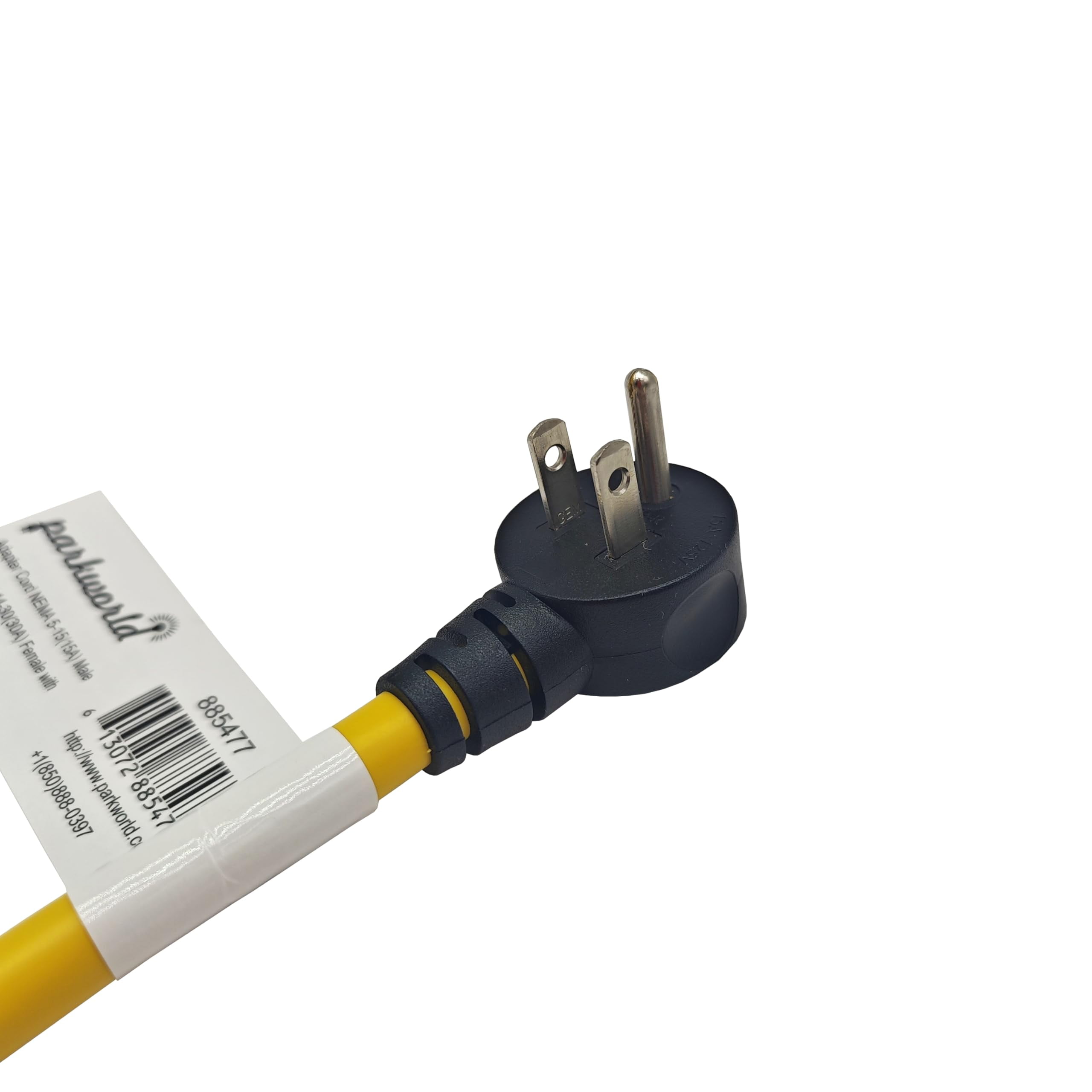 Parkworld 885477D Household 15A right angle plug 5-15P to Generator 4 prong 30A receptacle L14-30R socket Adapter Cord (12FT) groung pole on the top